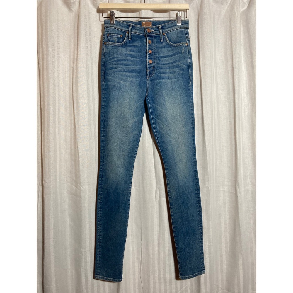 Mother The Pixie Swooner Skimp Jeans Leaps And Bounds Button Fly Skinny 25 NEW